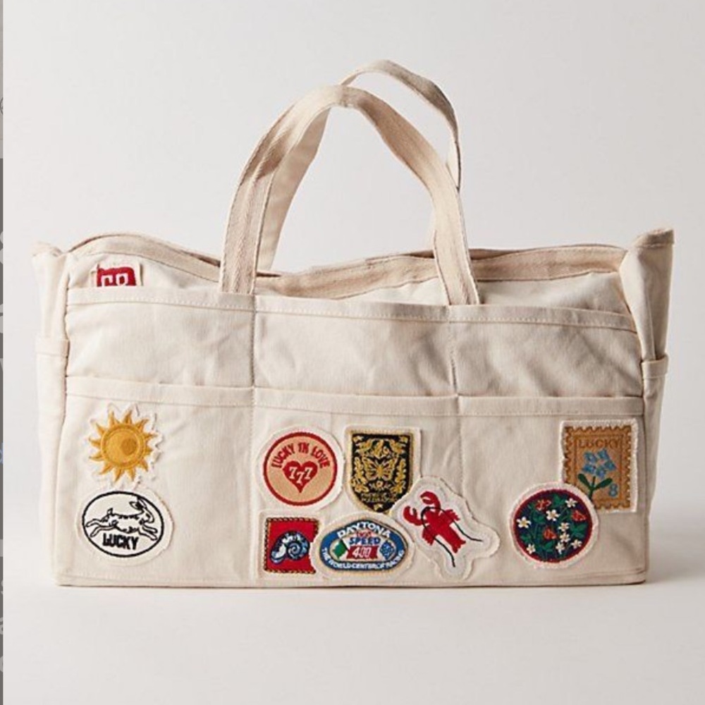 NWT Free People Kiss My Patch Tote in Mineral